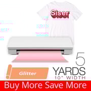 Siser GLITTER Heat Transfer Vinyl 5 Yards - 10" Silhouette Craft Cutting Width