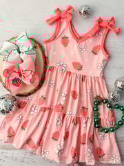 Strawberry Dreams Tiered Twirl Dress
