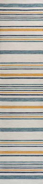 Janus Classic Coastal Ticking Stripe Reversible Machine-Washable Indoor/Outdoor Runner Rug