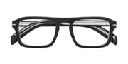 Black / Clear Retro-Vintage Acetate Rectangle Reading Glasses - Evette