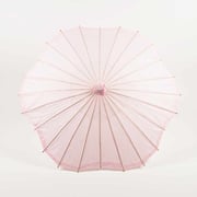 32 Inch Pink Paper Parasol Umbrella, Scallop Blossom Shaped with Elegant Handle