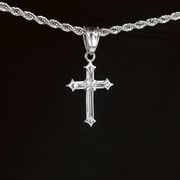 Vintage Cross Pendant White Gold