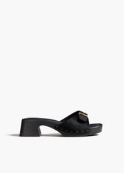 Britt Clog in Black Haircalf