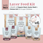 Layer Feed Kit | 1 Month of Organic Feed, Grit & Oyster Shell for 6 Layers