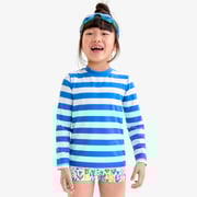Kids long sleeve rash guard in stripe
