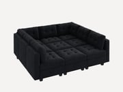 HONBAY 9-Piece Velvet Modular Sleeper Sectional With Storage Seat