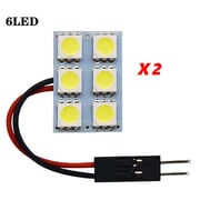 For Ford 09-14 F150 White 6-SMD LED Dome Interior Light with T10 and Festoon Adapter-2pcs