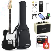 Donner DTL-100 39" Electric Guitar Kit for Beginner with Amplifier, Bag, Digital Tuner, Capo, Strap, String, Cable, Picks, Black