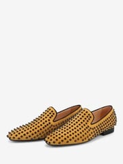 Men's penny loafer Dress Shoes Modern Round Toe Rivets Slip-On Micro Suede Upper Prom Party Wedding Shoes