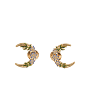 Gold Nightshade Moon Stud Earrings
