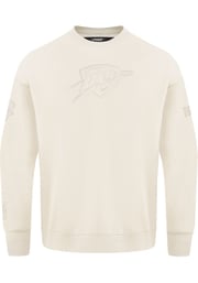 Pro Standard Oklahoma City Thunder Mens White Neutral Long Sleeve Fashion Sweatshirt