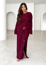 Aurora Midi Dress - Burgundy