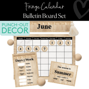 Boho Fringe Calendar Bulletin Board Set