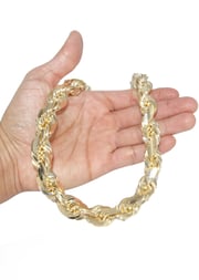 Heavy Solid Gold Rope Link Chain Customizable