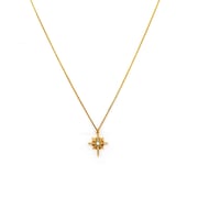 Gold Starburst with Opal Stone Center