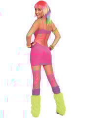 Women's Neon Pink Fishnet Dress