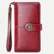 Women RFID Blocking Leather Wallet Multi-slot Credit Card Holder Clutch