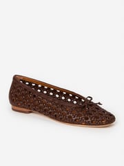 Dk_Vachetta Solid Leonor Leather Basket Weave Flats | Women's Shoes | J.McLaughlin
