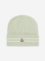 Girls Knitted Beanie Hat in Green