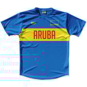 Ultras Aruba Flag Finish Line Running Cross Country Track Shirt Made In USA - Blue