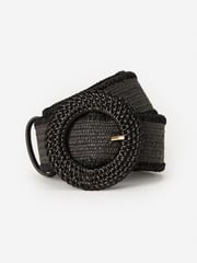 Black Solid Popie Grasscloth Belt | Women's Belts \u0026 Jewelry | J.McLaughlin