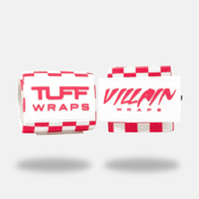 16" Villain Wrist Wraps - Checkerboard (Pink/White)