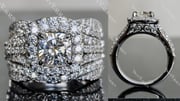 doveggs cushion halo moissanite engagement ring only