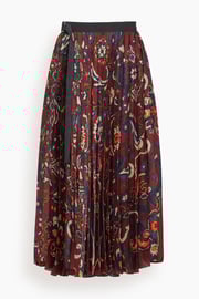 Floral Print Skirt in Bordeaux