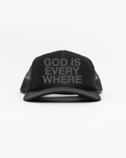 GOD IS EVERYWHERE TRUCKER HAT IN BLACK