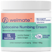 WELMATE Pain Relief, 5% Lidocaine Cream, 5.5oz