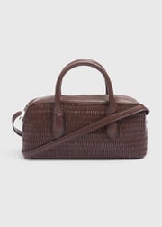 Brown Faux Leather Mini Tote Bag