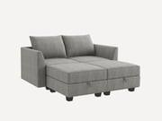 HONBAY 4-Piece Polyester Modular Sleeper Sectional Sofa With Storage Seat