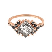 La Kaiser Ariel Shield 14K Rose Gold Plated Rutilated Quartz & Spinel Ring