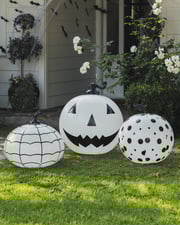 Light Up Inflatable Halloween Pumpkin Black & White (3 Pack)