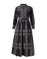 Hattie Black Bandana Print Shirt Dress