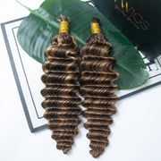 #4/#27/#30 Mix Color Blend Deep Wave Bulk Human Braiding Hair