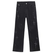 ICONSLAB Textured Spike Denim Jeans