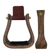 Nettles 2" Stained Barrel Stirrups Mahogany with Rubber Gripper