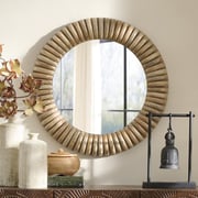 Wooden Ribbed Wall Mirror