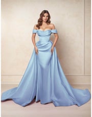 A-Line Chapel Train Satin Prom Dress CS0416