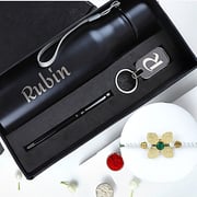 Buy/Send Radiant Pearl Rakhi with Name Gift Trio Online- FNP