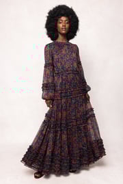 Geneva Dress in Scarlet Bloom