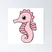 Super cute seahorse for seahorse lovers, baby pink seahorse Poster
