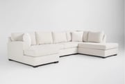 Rincon Cream 3 Piece Sectional With Left Arm Facing Chaise & Right Arm Facing Corner Chaise & Armless Loveseat