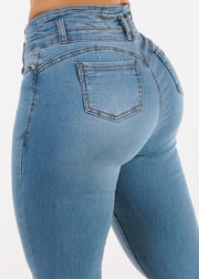 Levantacola Mid Rise Stretch Light Skinny Jeans