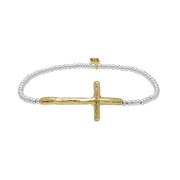 Faith Cross Mini Ball Stretch Bracelet