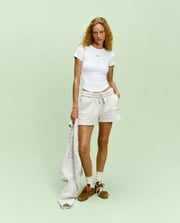 Varsity Sweat Shorts - Light Grey Melange