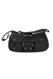 Christian Dior - Black Leather & Canvas Monogram Columbus Diorissimo Shoulder Bag