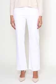 High Rise Wide Leg Raw Hem- Alabaster