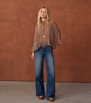 Blue Adalae High-Waist Wide Leg Jeans